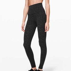 Lululemon Align Super High Rise Pant 28" COLOR BLACK/CAMO SIZE 8
